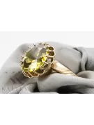 Yellow Peridot 8К Жовте золото Каблучка Вінтаж прикраси vrc035x-yp Art Deco Російський радянський стиль СРСР